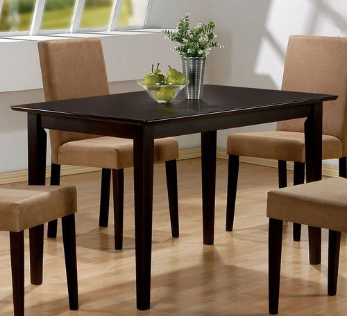 9. Coaster Hyde Rectangular Casual Dining Leg Table in Cappuccino