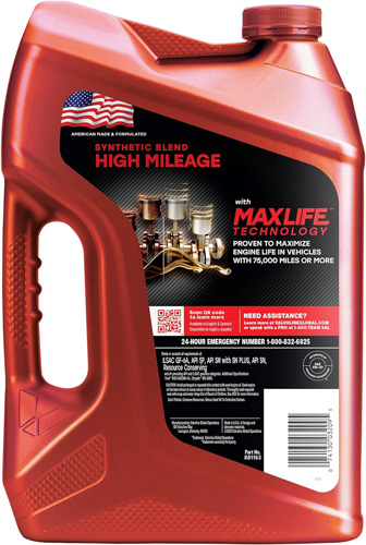 #7. Valvoline High Mileage Motor Oil
