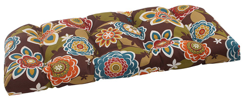 7. Pillow Perfect Indoor/Outdoor Annie Wicker Loveseat Cushion, Chocolate