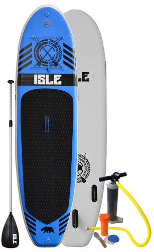 4. Isle 10ft Inflatable Stand Up Paddle Board with Pump and 3 Piece Adjustable Travel Paddle