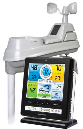 5. AcuRite 02032CRM Pro Weather Station With PC Connect, Weather Ticker, Rain And Wind