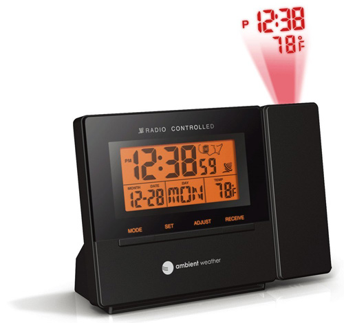 #2. Ambient Weather RC-8427 Radio Controlled Projection Alarm Clock